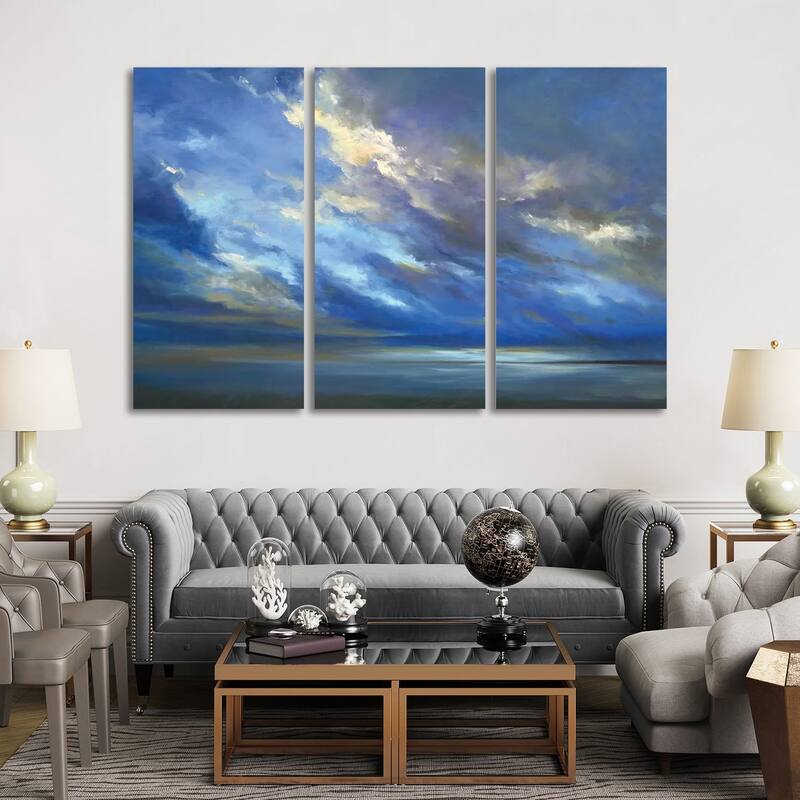 iCanvas "Coastal Sky II" by Sheila Finch 3-Piece Canvas Wall Art Set