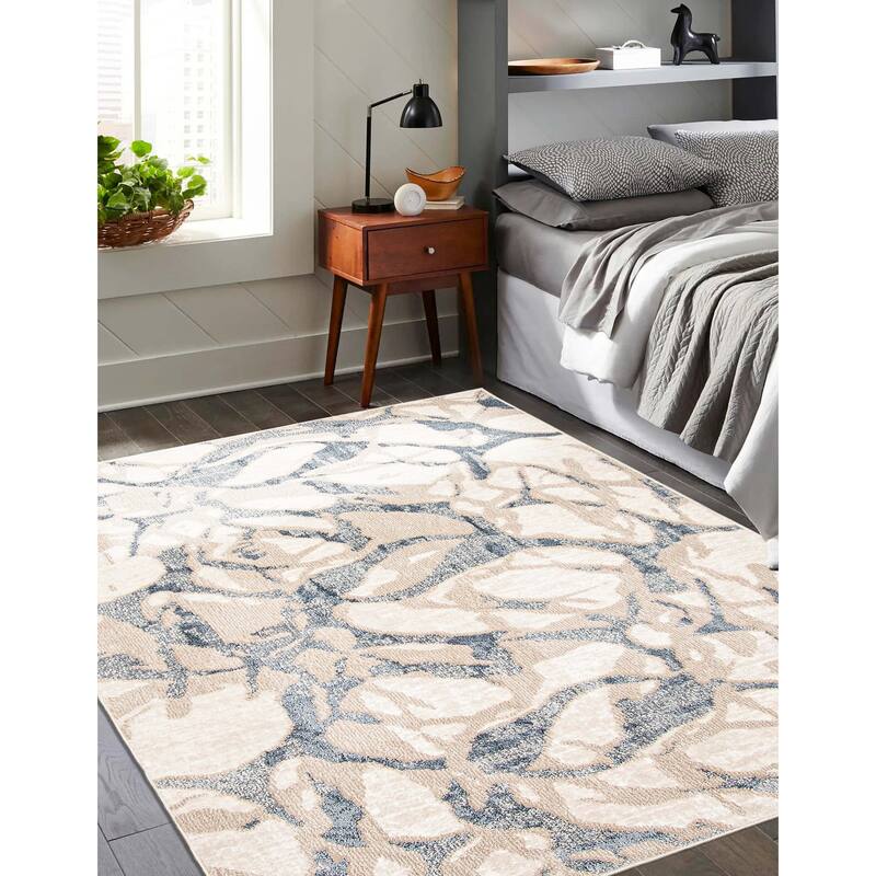 ECARPETGALLERY Machine Woven Azalea Ivory Area Rug