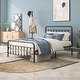 preview thumbnail 8 of 14, Modern Metal Platform Bed Frame with Headboard No Box Spring Needed Twin BLACK