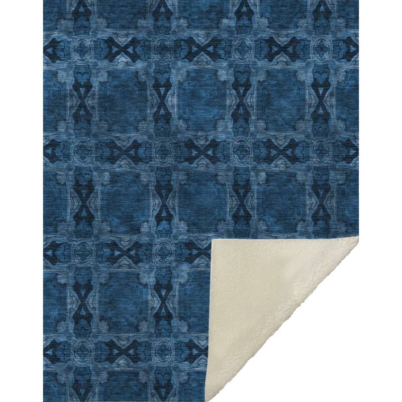 Premium Machine Washable Boho Moroccan Sherpa Throw Blanket