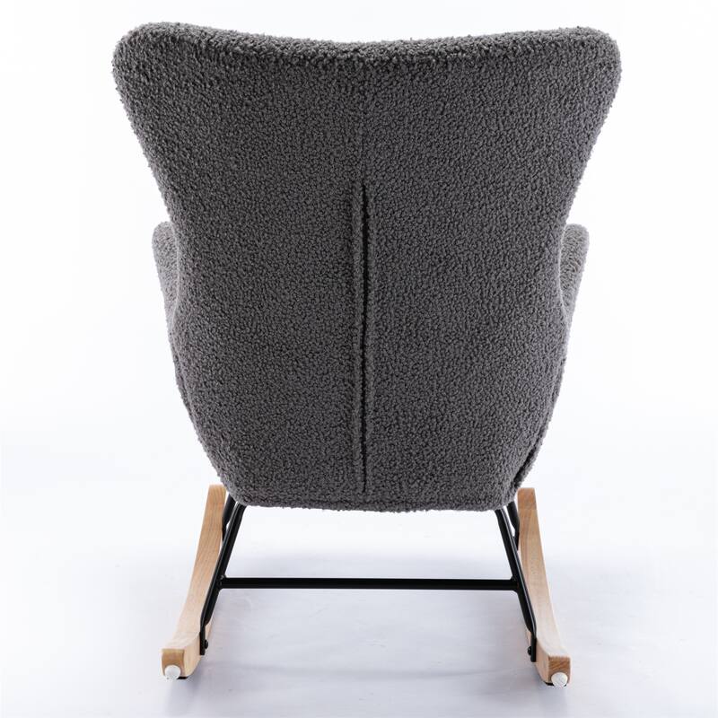 Velvet Fabric Padded Seat Rocking Chair