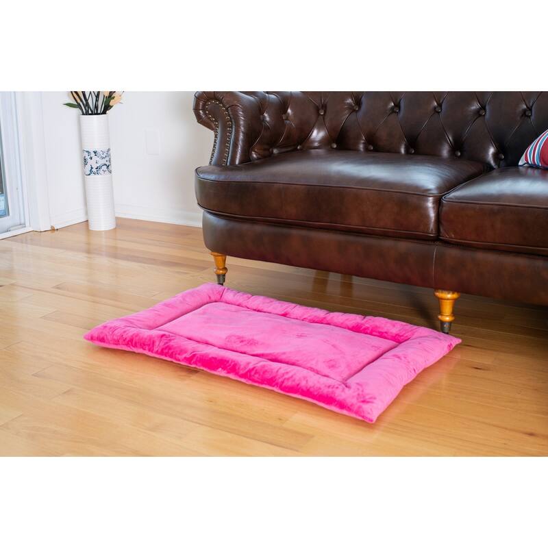 Pet Bed Mat, Dog Crate Soft Pad With Poly Fill Cushion