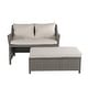 preview thumbnail 9 of 10, Outdoor 2-piece Cushioned Sofa and Storage Ottoman Wicker Loveseat