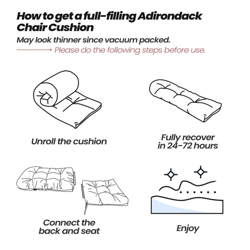 Outdoor Adirondack Chair Cushion Thickened Patio Chair Pad Lounge Rocking Chair Cushion