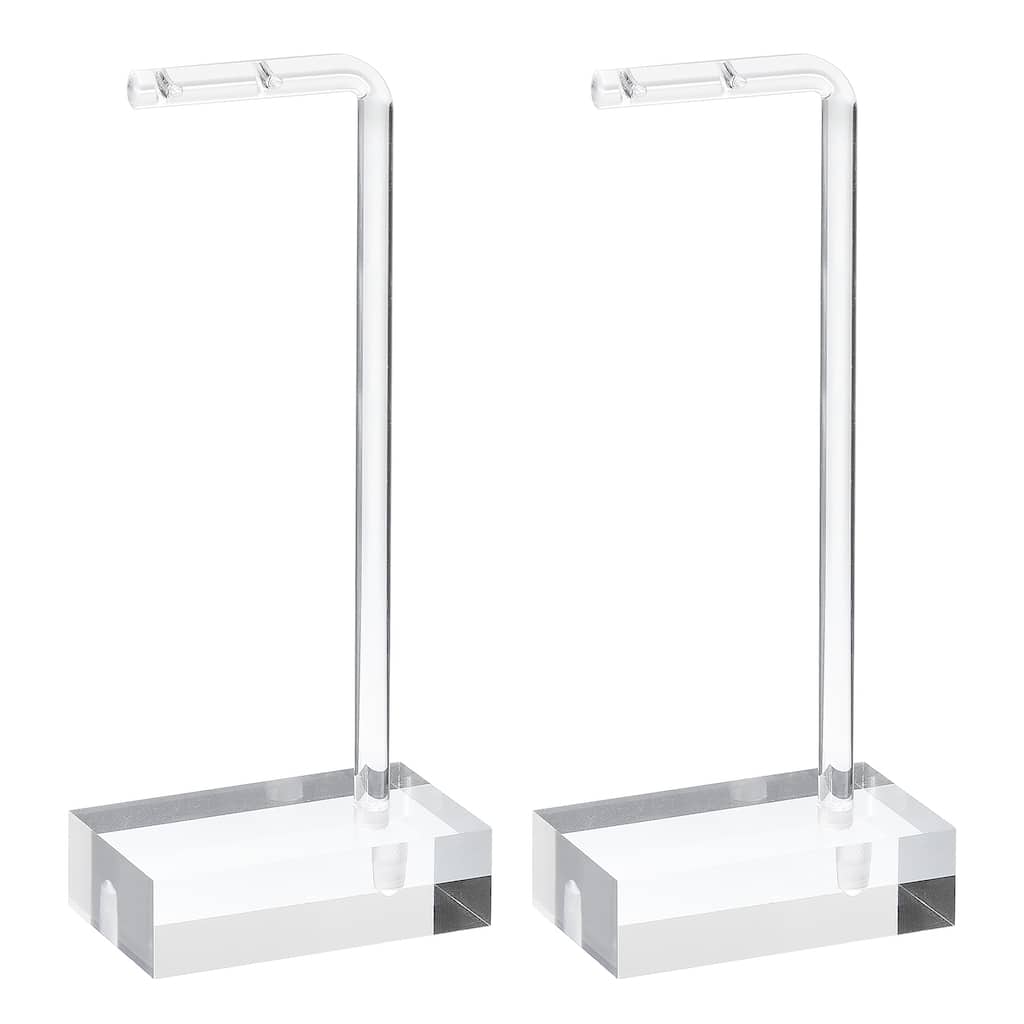 2Pcs Acrylic Earring Display L Stand Jewelry Storage Rack, Clear