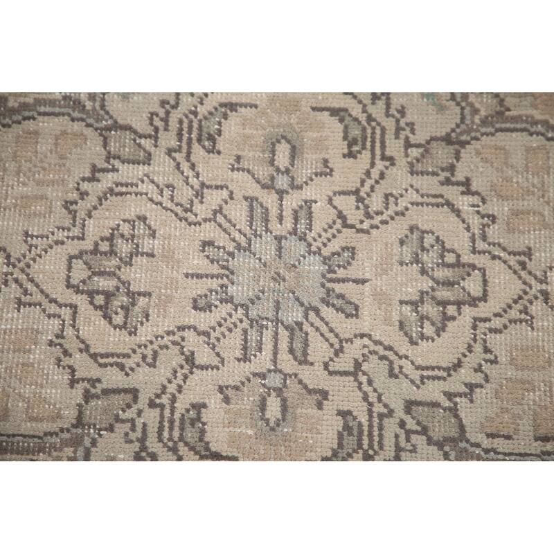 Hand Knotted Oriental 100% Wool Carpet Traditional Floral Beige & Ivories Tabriz Area Rug - 12' 7'' X 10' 0''