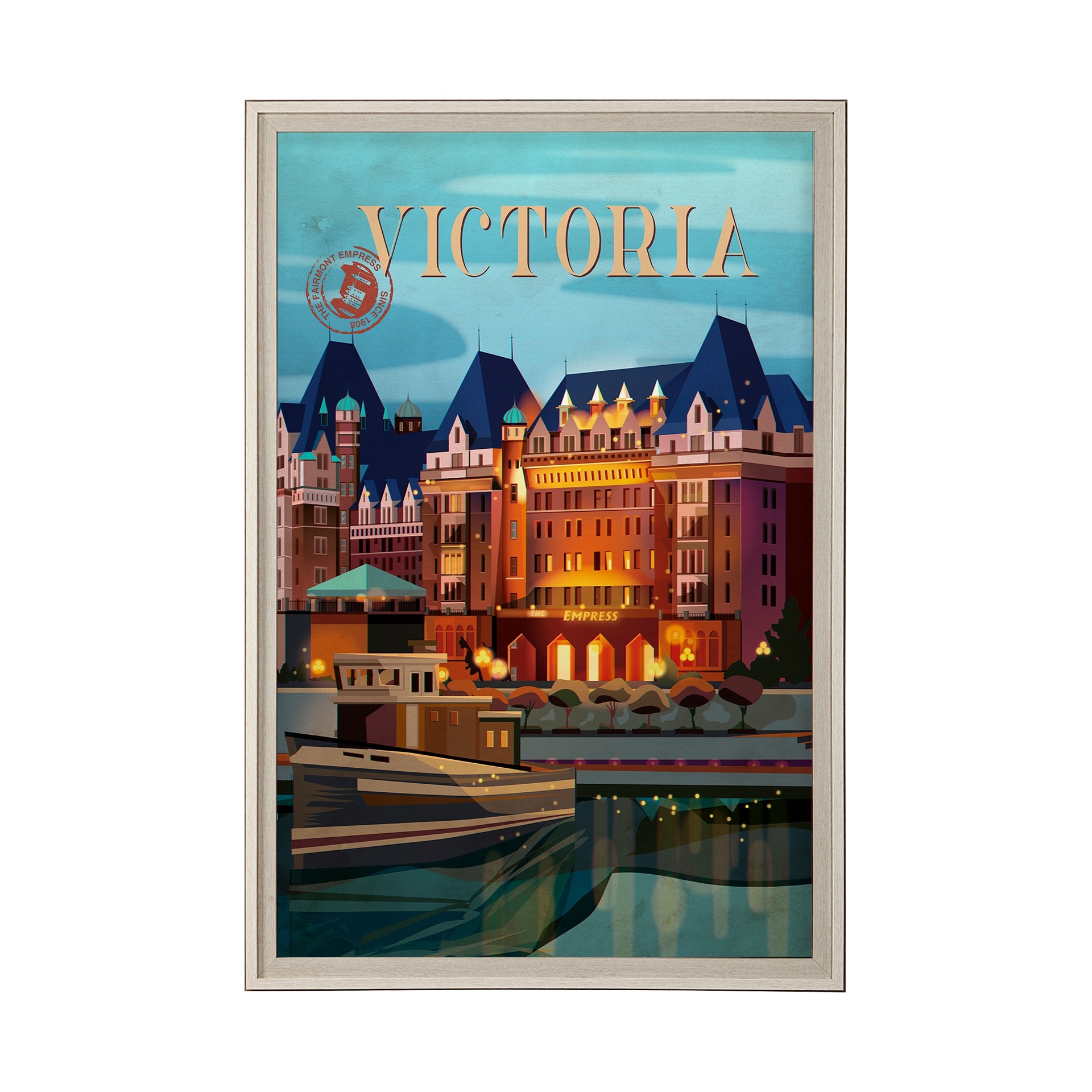 Victoria Go Canada (XL) by Mercana Studio a Hand Embellished Decograph Framed Art Print under Glass