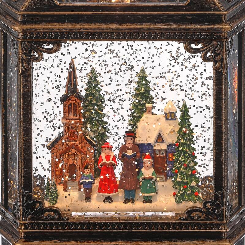 7"Led Caroling Family Water Globe