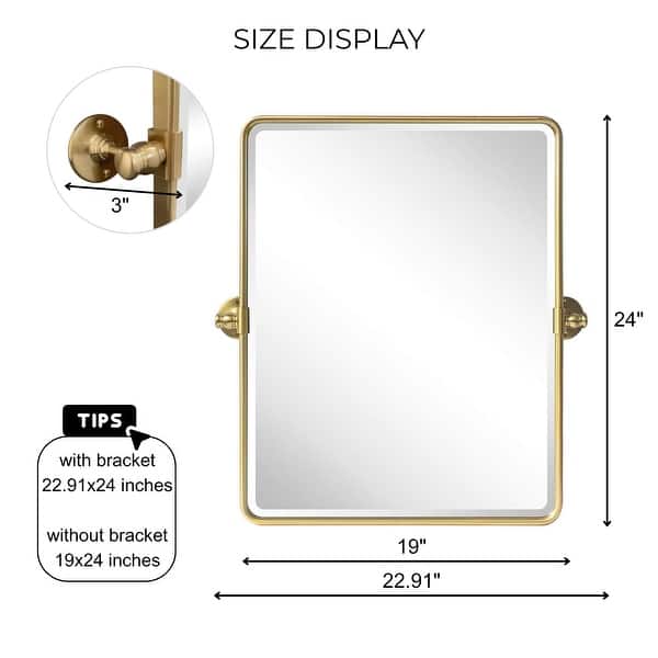 dimension image slide 13 of 25, TEHOME Woodvale Rectangle Vertical Metal Wall Mirrors