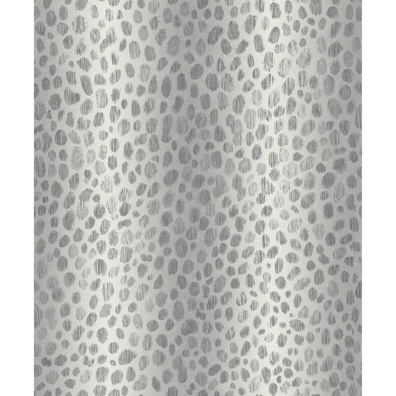 Leopard Skin Print Silver Vinyl Wallpaper - 20.8 in. W x 33ft L - Double Roll
