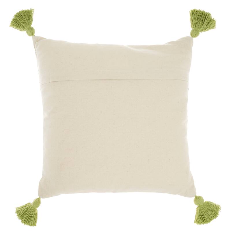 Mina Victory Life Styles Lattice With Tassels 18"X18" Indoor Throw Pillow