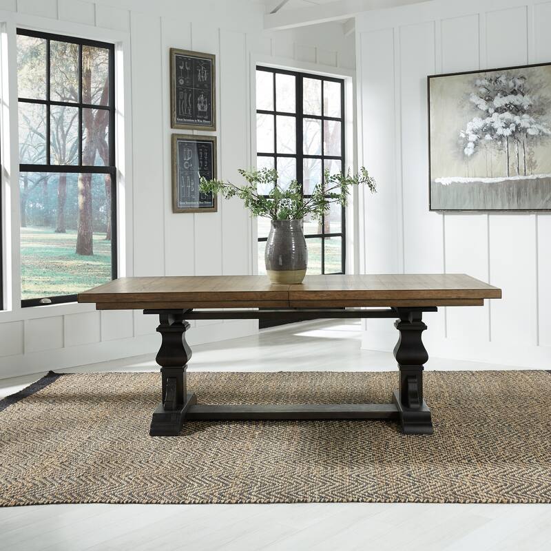 Harvest Home Chalkboard 7 Piece Trestle Table Set