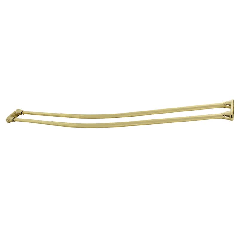 Edenscape 60-Inch - 72-Inch Adjustable Double Curved Shower Curtain Rod - Polished Brass