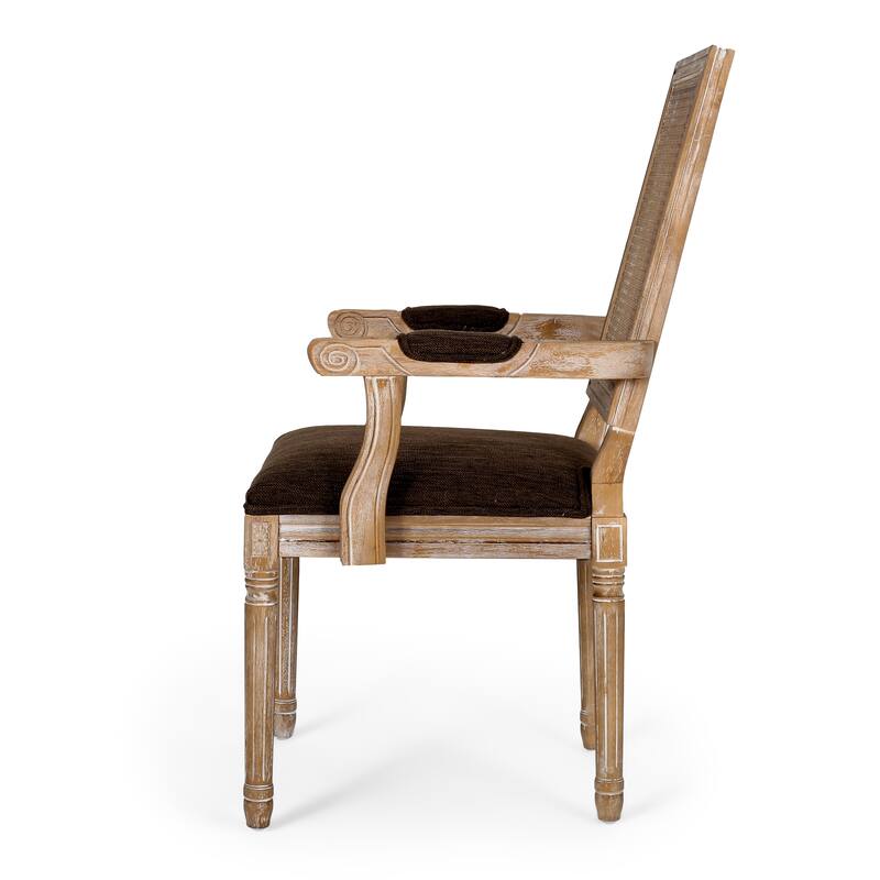 2 Set French Dining Chair Rattan Back Accent Chairs Retro Lounge Chair