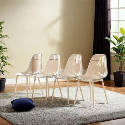 Dining Chair,Metal Leg,Plastic Seat,Set Of 4