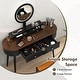 preview thumbnail 38 of 38, Costway Solid Wood Makeup Vanity Desk Set with LED Lighted Mirror