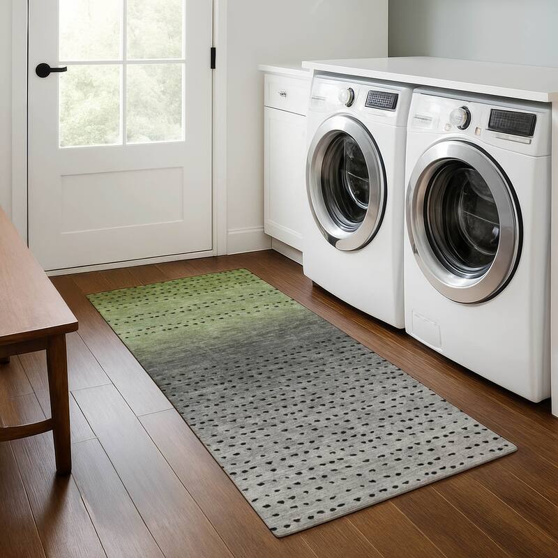 Premium Washable Super Soft Ombre Modern Mayfield Rug - Fern - 2'3" x 7'6"