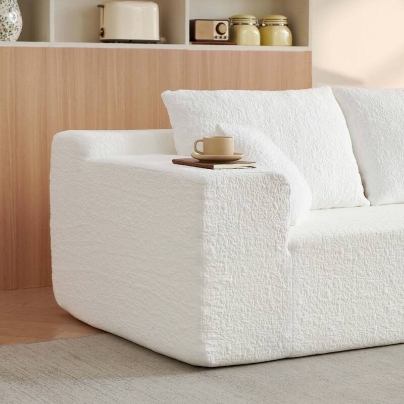 103.54" Modular Chenille Cloud Sectional Sofa with Throw Pillows