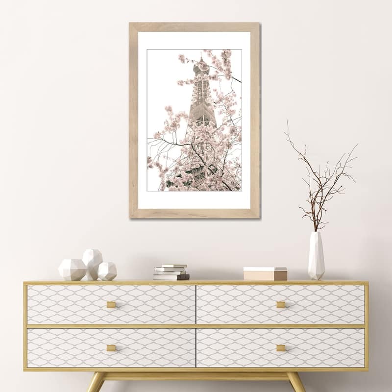 iCanvas "Eiffel Tower And Cherry Blossoms" by Caroline Mint PFA