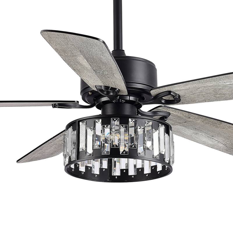 52 Inch Farmouse Ceiling Fan with Light Kit and Remote Included(5-blade)