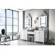 preview thumbnail 3 of 11, James Martin Vanities Copper Cove Encore 86" Double Vanity Set with Makeup Table, Bright White