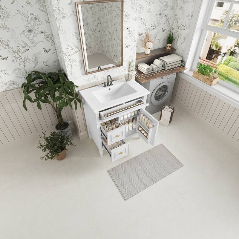 Modern Bathroom Vanity with Multiple Storage Options