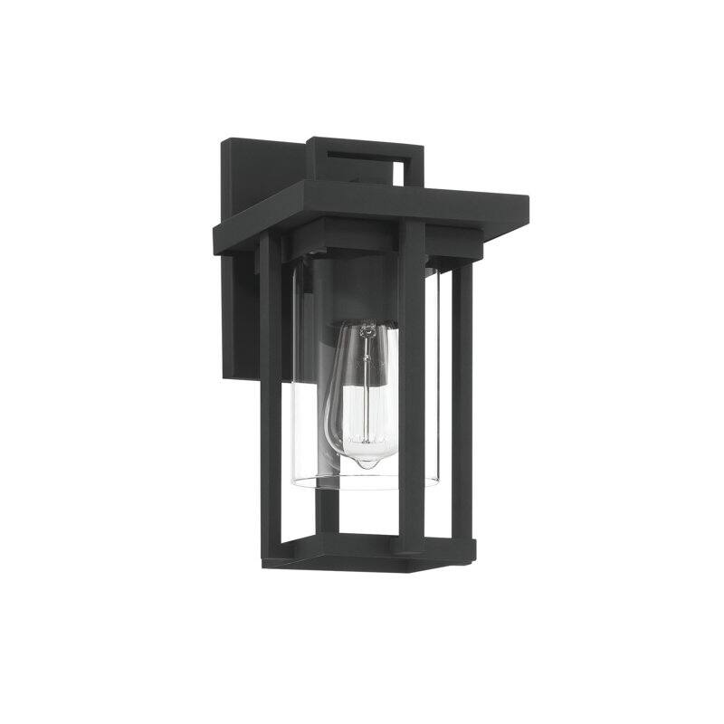 Acroma - 1 Light Steel & Glass Lantern Dimmable Outdoor Wall Light
