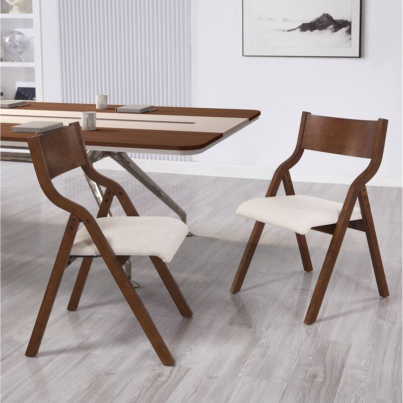 Upholstered folding Dining chair, space saving, easy to carry, Dining Room, 2-Pack