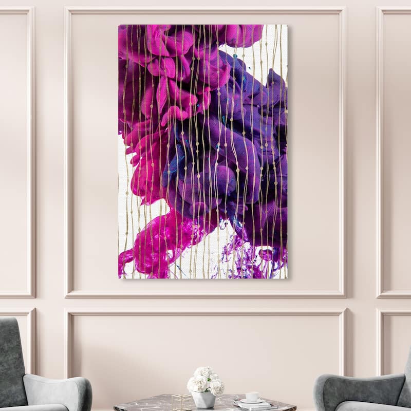 Wynwood Studio Canvas Abstract Ink Spot III Pink and Modern & Contemporary Wall Art Canvas Print - 54 x 36