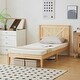 preview thumbnail 30 of 45, Twin Size Solid Wood Platform Bed Frame With Headboard White