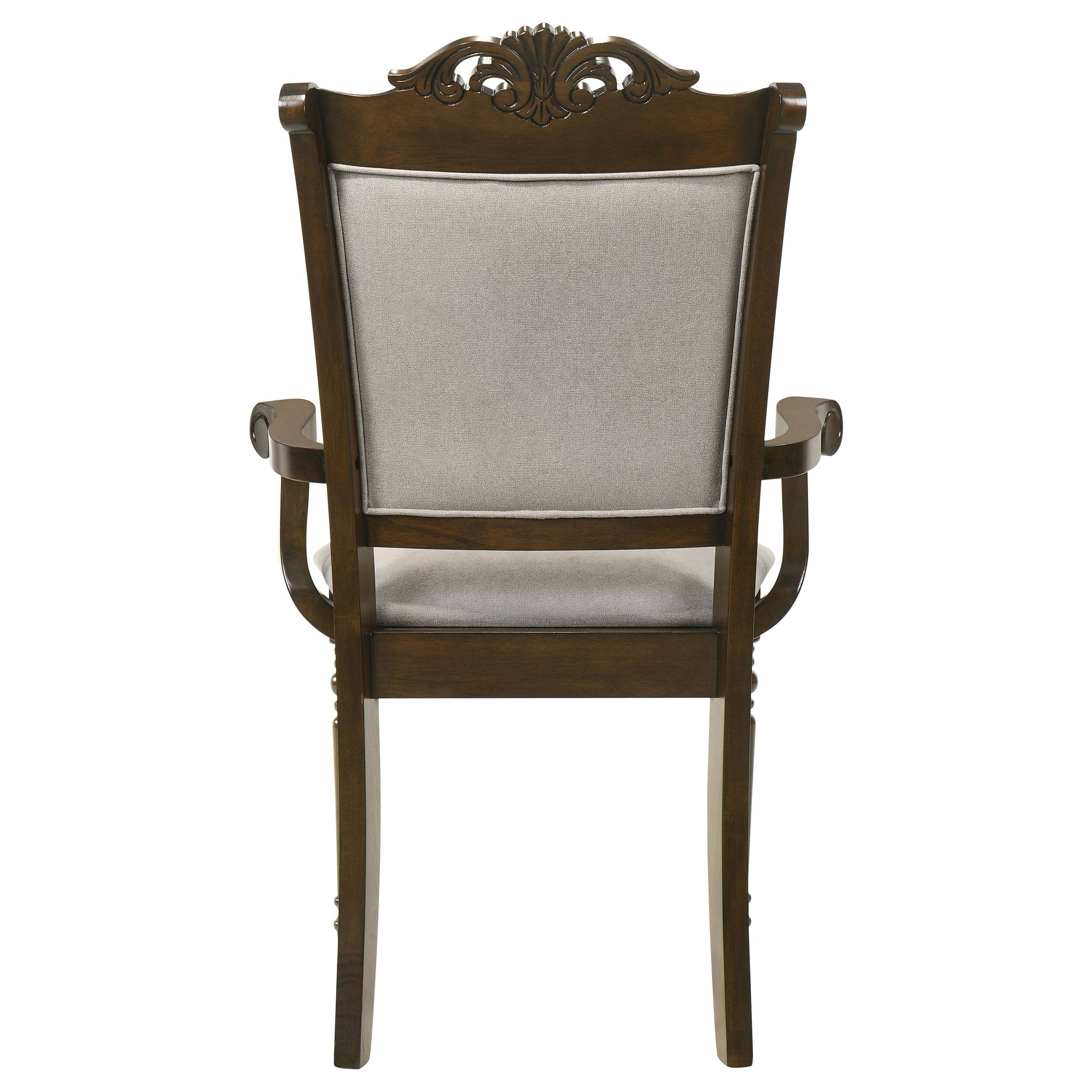 Willowbrook Upholstered Dining Side Chair Grey and Chestnut (Set of 2