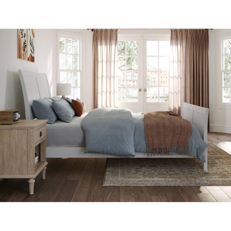 AFI, Portland Solid Wood Low Profile Platform Bed with Matching Footboard