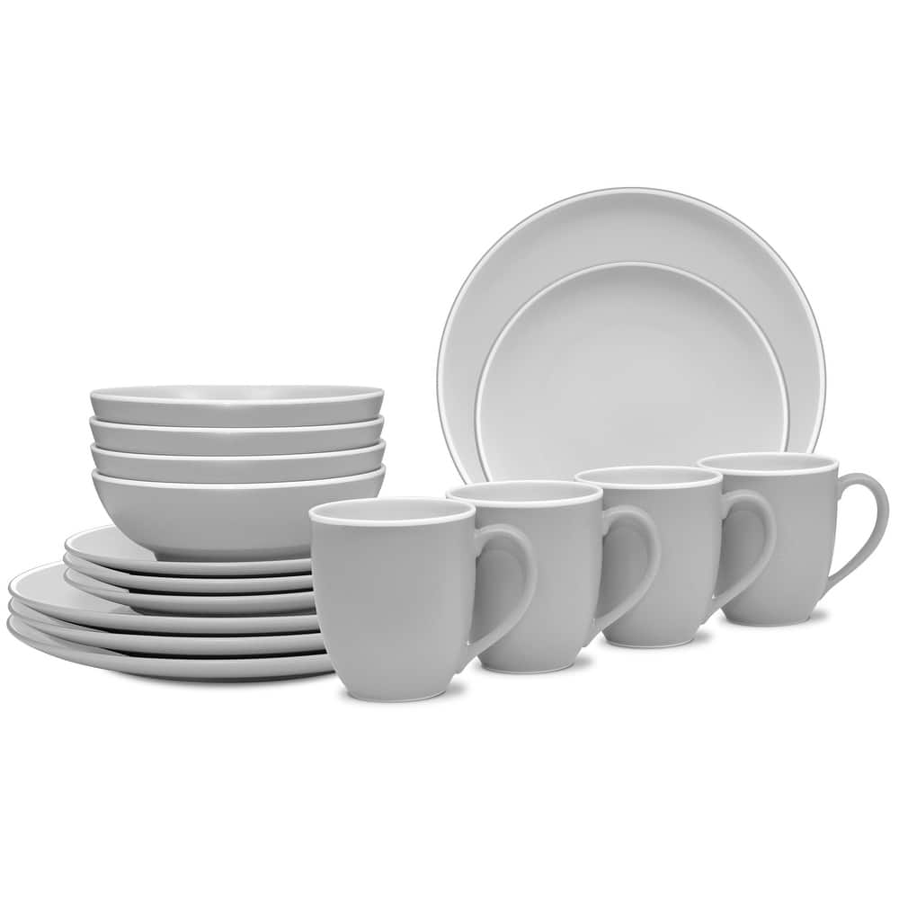Noritake ColorTrio 16-Piece Coupe Dinnerware Set, Service For 4