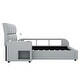preview thumbnail 19 of 19, Queen Size Upholstered Platform Bed with Multimedia Nightstand and Storage Shelves Storage Bed Frame for Kids Teens Adults