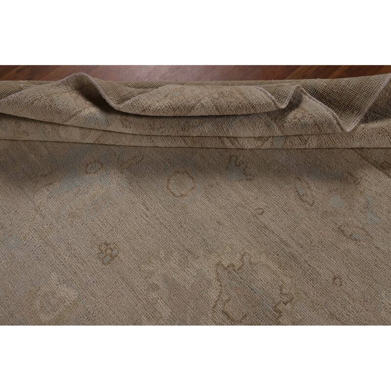 Earth Tone Vegetable Dye Oushak Area Rug Hand-Knotted Wool Carpet - 8'2"x 9'8"