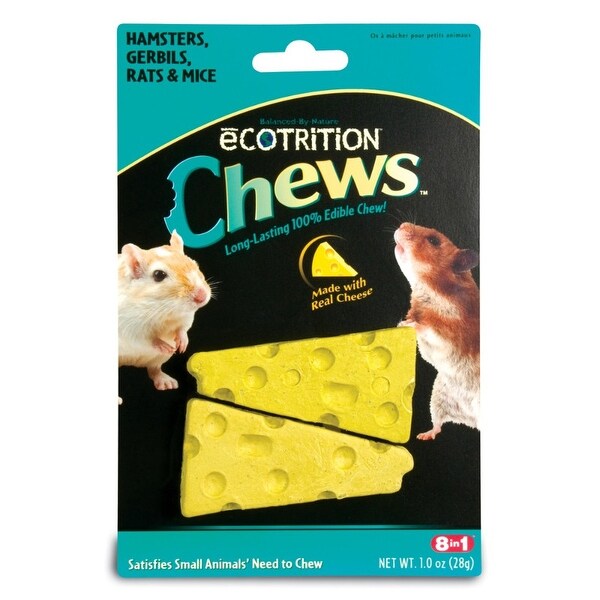 8 In 1 Ecotrition Chews Cheese Flavor Hamster Gerbil Rat Mouse 1oz