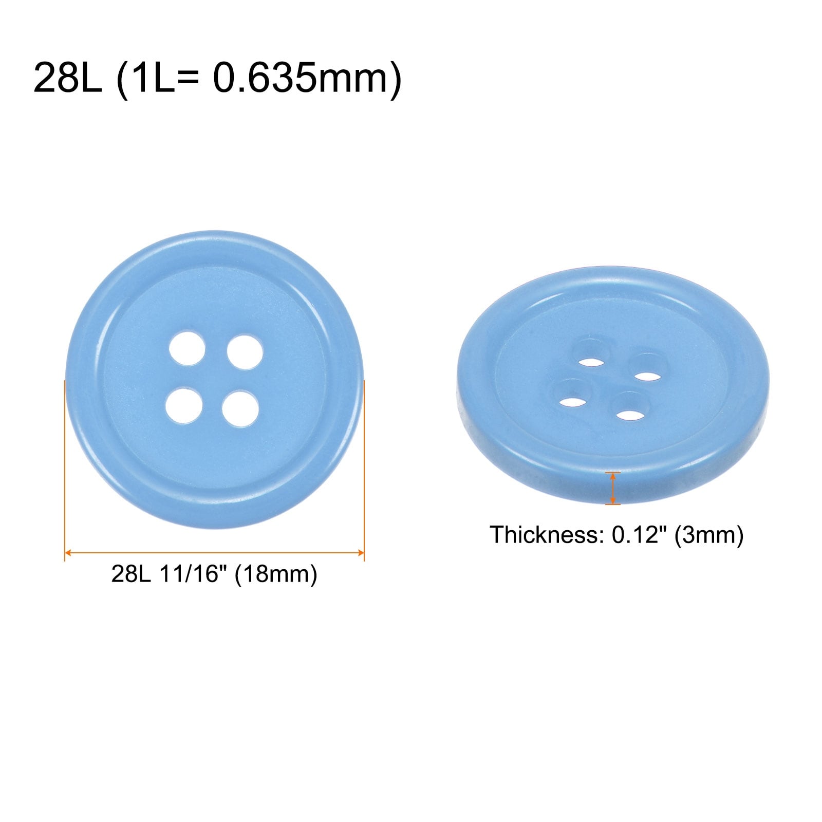 Sewing Buttons Resin Round Flat 4-Hole Craft Replacement Buttons for Sewing Clothing and DIY