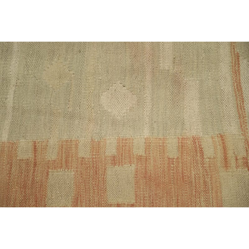 Hand Woven Oriental 100% Wool Carpet Southwestern Tribal Green Kilim Area Rug - 5' 0'' X 2' 11''