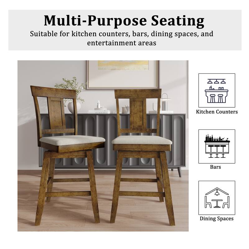 CraftPorch Luxury Swivel Counter Chair with Round Table