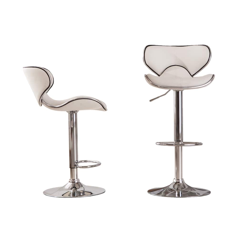 Bistro Swivel Barstool Dining Chair Counter Chair (White, Set of 2)