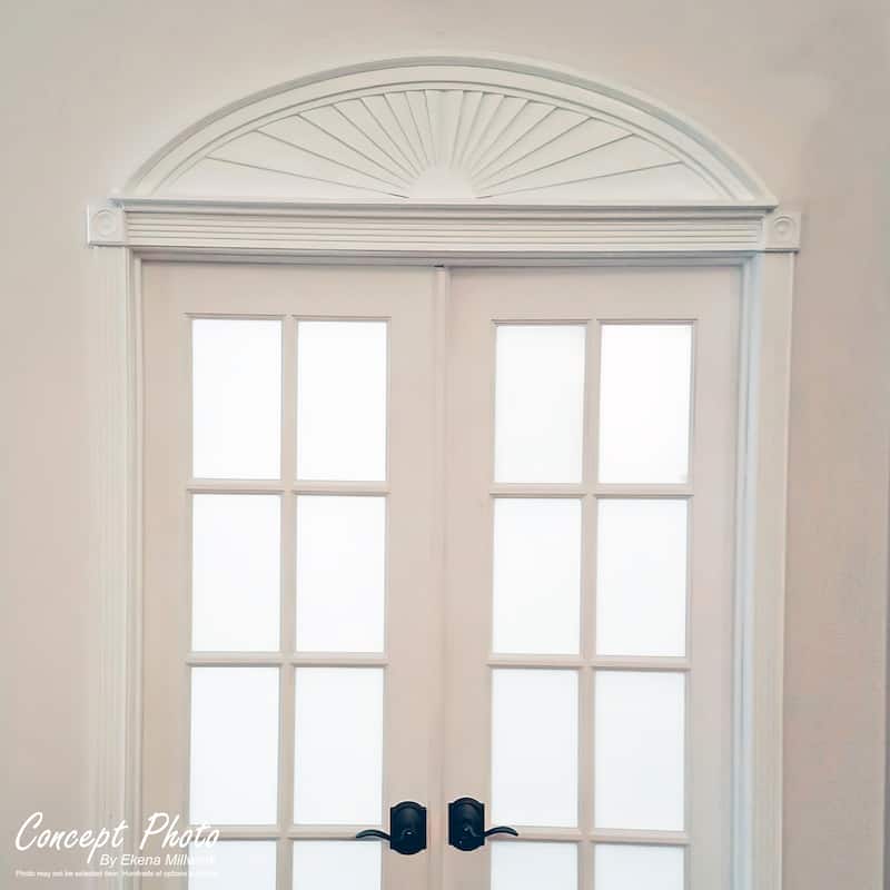36"W x 18"H x 2"P Half Round Sunburst Pediment - 36"W x 18"H x 2"P