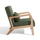 preview thumbnail 29 of 161, 25" W Mid Century Upholstered Wood Accent Chair with Pillow
