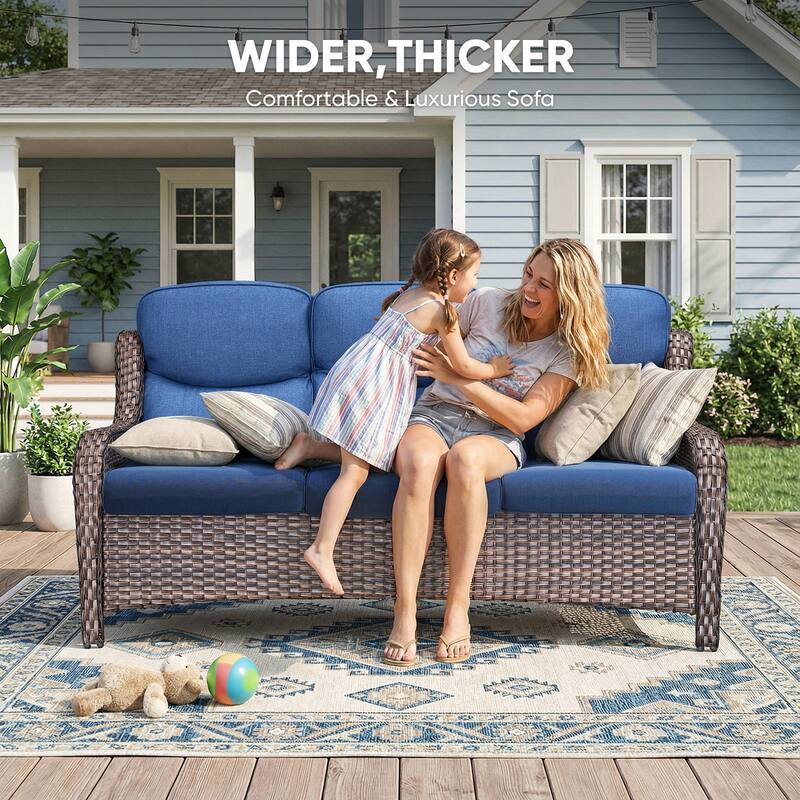 Pocassy Outdoor Fire Pit Sofa Swivel Chairs Conversation Set