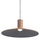 preview thumbnail 1 of 2, Golden Lighting Faroe 20in Integrated LED Pendant in Coffee/Black Felt - Brown