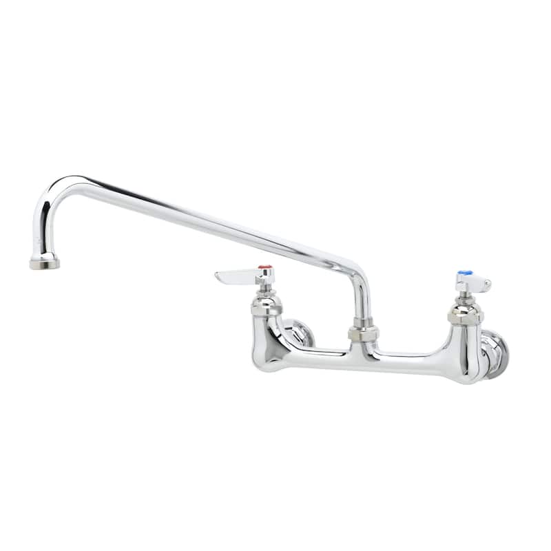 T and S Brass B-2299 B-200 Wall Mounted Double Pantry Faucet with 8" - Chrome