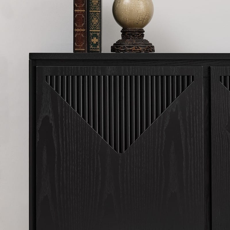 Mid Century Modern Narrow Buffet Cabinet with Storage, Side Cabinetfor Living Room or Entryway Organization
