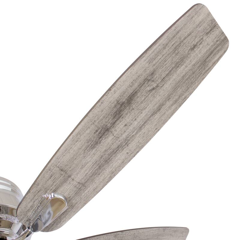 52" Classic 5-Blade Glass Low Profile Ceiling Fan Chandelier with Remote