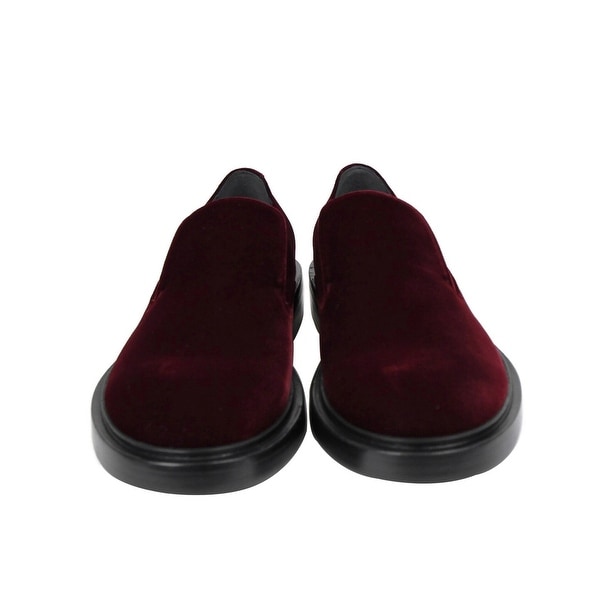 burgundy slip on shoes