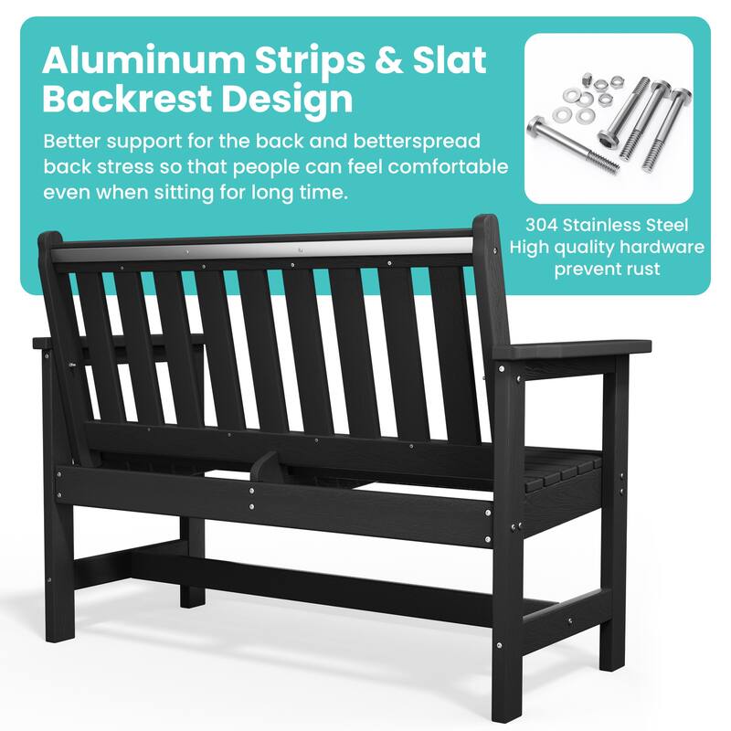 Outdoor 2-Person Garden Bench 42.92-in W x 35.83-in H