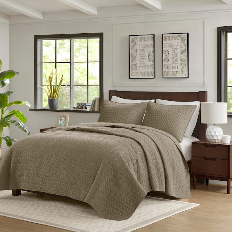 Madison Park Signature Velvet Touch Luxurious Oversized Quilted Set